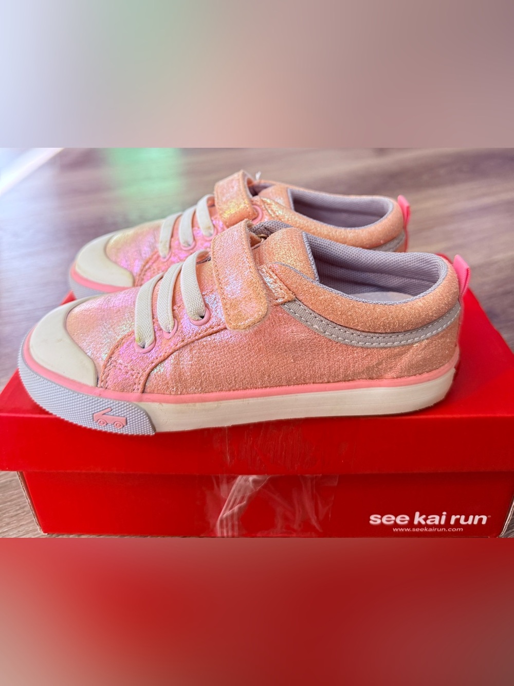 See Kai Run Kristin sneakers in a pink metallic colorway